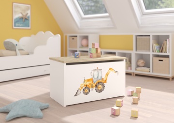 Ladă pentru jucării DARIA – 73x40x42 cm – Alb / Sonoma / DIGGER