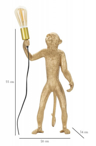 Lampa aurie din polirasina, soclu E27, max 40W, 26 x 34 x 55 cm, Monkey Mauro Ferreti - Img 4