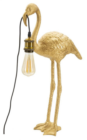 Lampa aurie din polirasina, Soclu E27 Max 40W, 37x19x59 cm, Flamingo Mauro Ferretti - Img 1