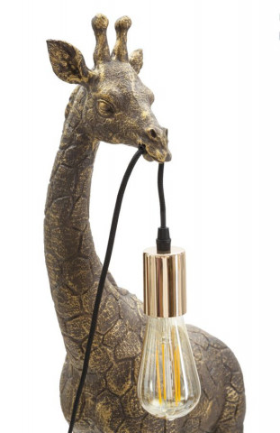 Lampa auriu antichizat din polirasina, Soclu E27 Max 40W, 40x22x80 cm, Giraffe Mauro Ferretti - Img 3