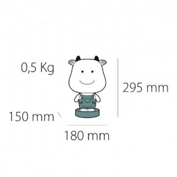 Lampa de veghe pentru copii Cute Pet Cow 1, 1x E14 / 7W / 12V, verde, Kelektron - Img 5