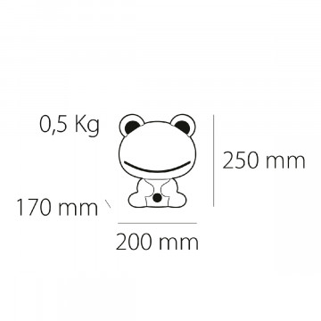 Lampa de veghe pentru copii Cute Pet Frog 1, 1x E14 / 7W / 12V, alb / verde, Kelektron - Img 2