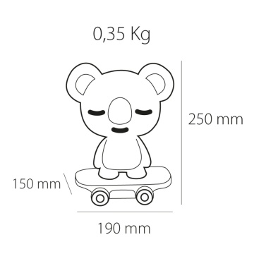 Lampa de veghe pentru copii Cute Pet Koala 3, 1x E14 / 7W / 12V, verde, Kelektron - Img 6