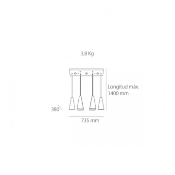 Lampa suspendata Cone 6, 6 x G9, Max 40W, crom, Kelektron – cadru suplimentar de prezentare