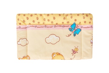 Lenjerie patut bebe, SomnART, cearceaf pat 60x120x10 cu elastic, cearceaf pilota 80x110, perna joasa 20x35, Honey - Img 6