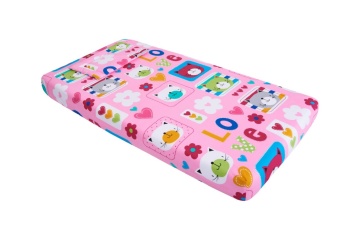 Lenjerie patut bebe, SomnART, cearceaf pat 60x120x10 cu elastic, cearceaf pilota 80x110, perna joasa 20x35, Pisicute - Img 5