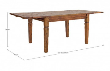 Masa dining extensibila pentru 8 persoane antichizata din lemn de Acacia, 120-200 cm, Chateaux Bizzotto - Img 2