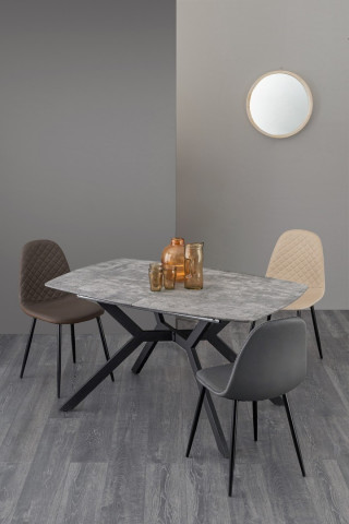 Masa dining extensibila pentru 8 persoane finisaj beton din MDF melaminat, 140-180 cm, Dominik Bizzotto - Img 9