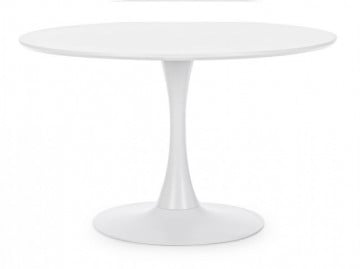 Masa dining pentru 6 persoane alba din MDF melaminat, ∅ 120 cm, Bloom Bizzotto - Img 1