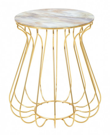 Măsuță de cafea aurie din metal, Ø 48 cm, Lale Mauro Ferretti