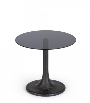 Masuta de cafea neagra din lemn de Mango, ∅ 45 cm, Aberdeen Bizzotto