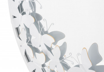 Oglinda decorativa alba cu rama din metal, ∅ 62,5 cm, Glam Butterflies Mauro Ferretti - Img 4