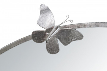 Oglinda decorativa argintie cu rama din metal, ∅ 91 cm, Butterflies Mauro Ferretti - Img 4