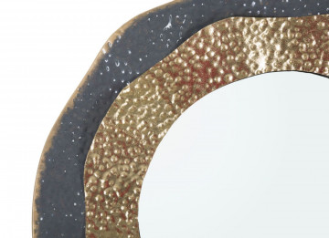 Oglinda decorativa aurie cu rama din metal, ∅ 65,5 cm, Shai Dark Mauro Ferretti - Img 2