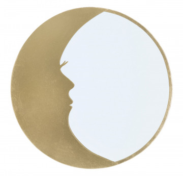 Oglinda decorativa aurie cu rama din metal, ∅ 72,5 cm, Moon Mauro Ferretti - Img 1