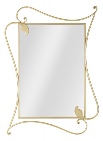 Oglinda decorativa aurie din metal si MDF, 80 x 4 x 110 cm, Petal Mauro Ferreti - Img 1