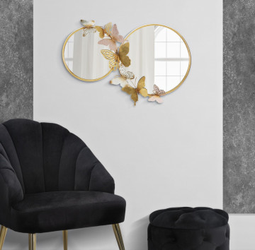 Oglinda decorativa multicolora cu rama din metal, 81x52,5x3 cm, Infinit Mauro Ferretti - Img 5