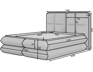 Pat boxspring Tonila, 160x200 cm – Paolli 18 - Img 12