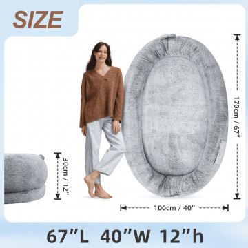 Pat Gigant pentru caini si oameni, 180x100x30 cm, bej, Moises – prezentare de catalog a produsului