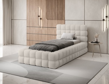 Pat tapitat cu cadru metalic, 90x200 cm, Dizzle, Eltap