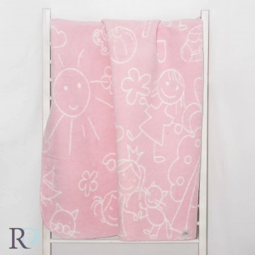 Paturica pentru bebeluși, 100x120 cm, bumbac 100%, roz, Roxyma Dream Children's World - Img 2