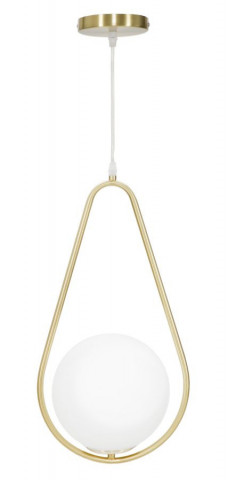 Pendul auriu din metal, Soclu E14 Max 20W, 24x20x46 cm, Glamy Drop Mauro Ferretti
