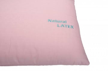 Perna Somnart LATEXCEL, 66x38x14 cm, latex natural, husa bumbac 100%, roz - Img 2