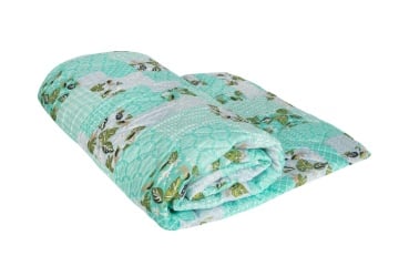 Pilota matlasata Ultrasleep Green Flowers Somnart, 200x220 cm, 250 g, microfibra, lavabila la 40°C - Img 1