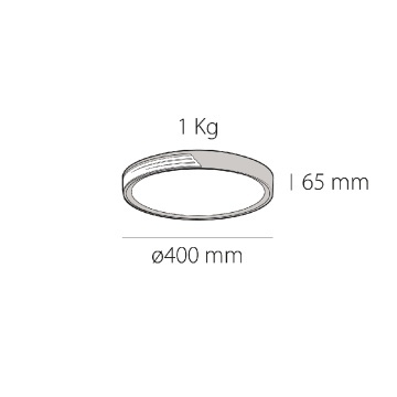 Plafoniera LED 54W, Ø40 cm, Gri, Skoll, Kelektron – cadru de catalog cu produsul