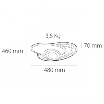 Corp LED Belinus Kelektron 78W alb, format 48x46 cm, flux luminos 7410 lm și greutate 3,6 kg