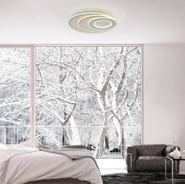 Plafoniera LED Albiorix, alb / negru, dimabila, cu telecomanda, lumina calda / rece / neutra, Kelektron - Img 3