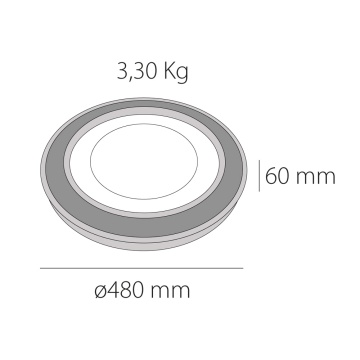 Plafoniera LED Cervás RD, 85W, 5100 lm, Alb + Gri, Kelektron - Img 7