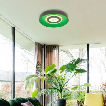 Plafoniera LED Tarvos, gri / verde, dimabil, cu telecomanda, lumina calda / rece / neutra, Kelektron - Img 5