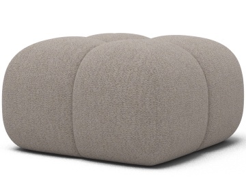 Puf Tapitat Covio 85x85x52 cm, Beige Bouclé – Royal 18 - Img 2