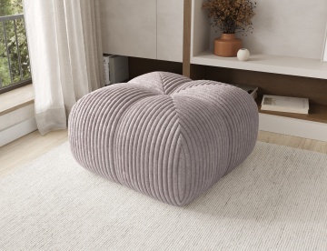 Puf Tapitat Covio 85x85x52 cm, Gri deschis Velvet – Modullo 03 - Img 3