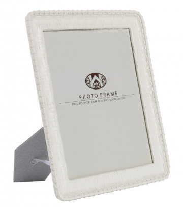 Rama foto alba din sticla si rasina, 26 x 2 x 31 cm, Bamboo Style Mauro Ferreti