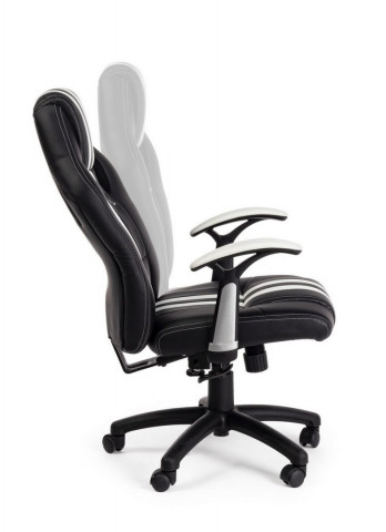 Scaun de birou ajustabil negru/alb din piele ecologica si metal, Spider Bizzotto - Img 6