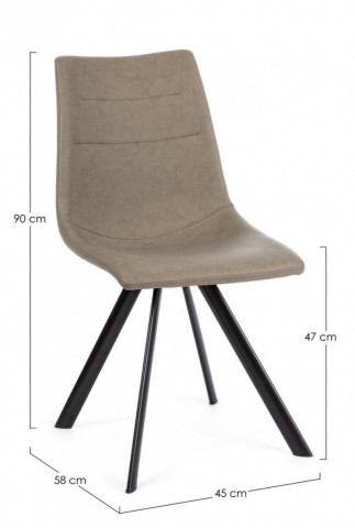 Scaun dining taupe din piele ecologica si metal, Alva Bizzotto – fotografie de produs pe fundal neutru