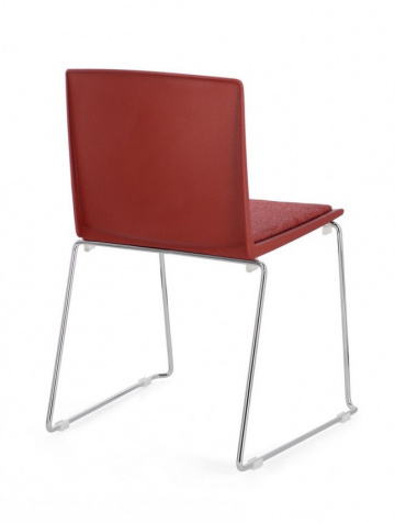 Scaun rosu, cu picioare cromate, 43.5x50x79 cm, Giulia, Yes – cadru de prezentare secundar
