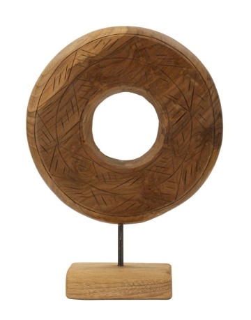 Sculptură Dorat din Teak Reciclat, 28x10x38 cm, Mauro Ferretti - Img 1