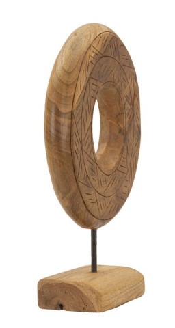 Sculptură Dorat din Teak Reciclat, 28x10x38 cm, Mauro Ferretti - Img 2