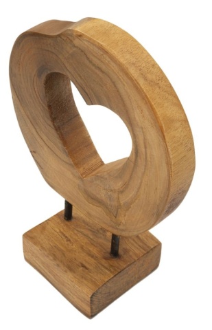 Sculptură Hasi din Teak Reciclat, 20x10x28 cm, Mauro Ferretti - Img 3