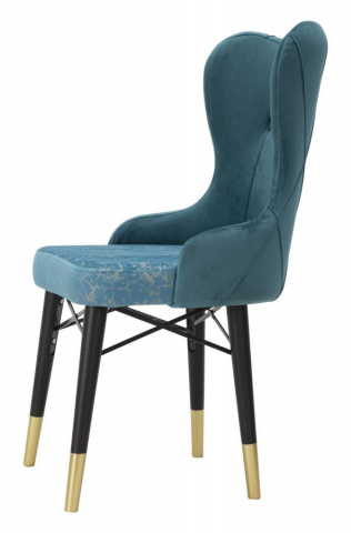 Set 2 scaune dining din catifea si lemn de stejar, 52 x 60 x 95 cm, Kelebek Mauro Ferreti - Img 3