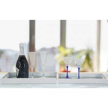Set 2 suporturi decorative pentru obiecte, sticla / plastic, 40x30x4 cm / 35x25x3,5 cm, Coppia Mauro Ferreti - Img 5