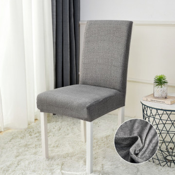 Set 6 huse elastice pentru scaun, poliester / spandex, 6 piese, gri, HEJS-34