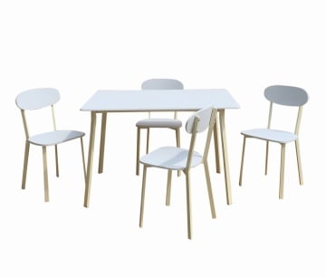 Set dining/bucatarie Bedora Osso, masa cu 4 scaune, 110 x 70 x 75 cm, metal/MDF - Img 1