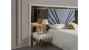 Set dormitor complet - - Premium Lav - alb cu auriu - Img 9