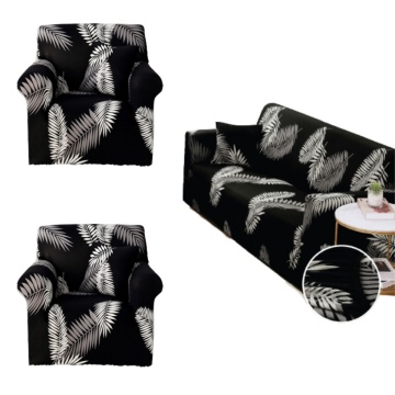 Set huse elastice, canapea 3 locuri + 2 fotolii, cu brate, negru, SHEJ-48 – imagine suplimentară a produsului