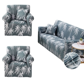 Set huse elastice pentru canapea 3 locuri si 2 fotolii, cu brate, alb / gri, SHEJ-50 – fotografie alternativă de produs