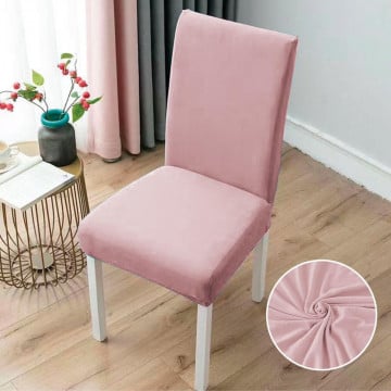 Set huse elastice pentru scaun, uni, 6 piese, roz, SC-02 - Img 1